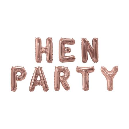 Rose Gold Hen Party Balloon Bunting I Hen Party Decorations I My Dream Party Shop