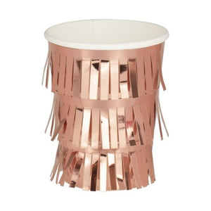 Fringe Rose Gold Cups I Modern Rose Gold Party Supplies I My Dream Party Shop