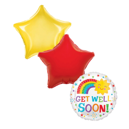 Get Well Soon and Stars Helium Balloons I My Dream Party Shop Ruislip