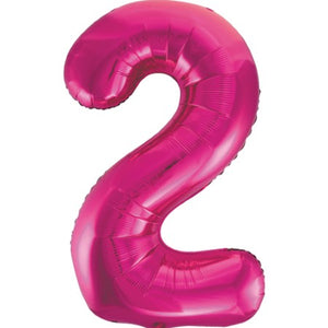 Gigantic Metallic Pink Foil Number 2 Balloon I Milestone Birthday I My Dream Party Shop