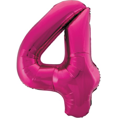 Gigantic Metallic Pink Foil Number 4 Balloon I Milestone Birthday I My Dream Party Shop