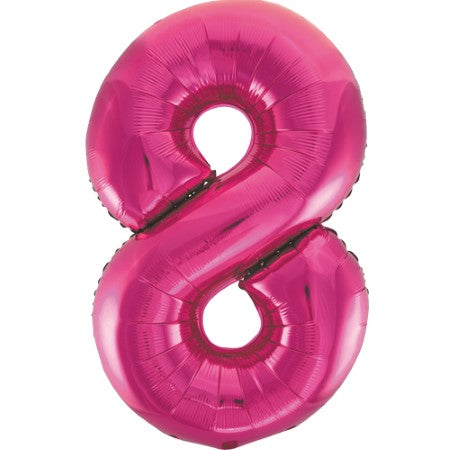 Gigantic Metallic Pink Foil Number 8 Balloon I Milestone Birthday I My Dream Party Shop