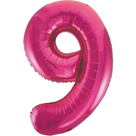 Gigantic Metallic Pink Foil Number 9 Balloon I Milestone Birthday I My Dream Party Shop