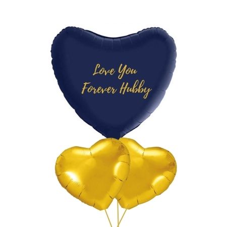 Personalised Giant Navy Helium Heart Balloon I Valentines Balloons I My Dream Party Shop