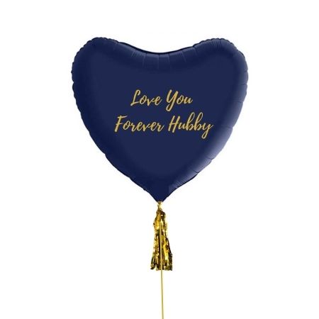 Personalised Giant Navy Helium Heart Balloon I Valentines Balloons I My Dream Party Shop