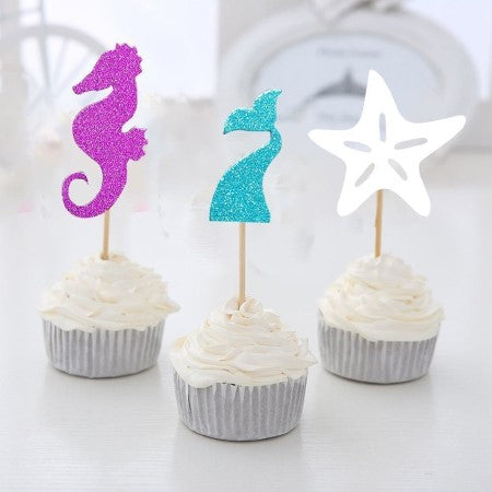 Glittery Under the Sea Cake Toppers I My Dream Party Shop I UK