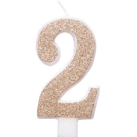 Rose Gold Number Two Candle I Rose Gold Number Candles I My Dream Party Shop UK