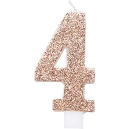 Rose Gold Number Four Candle I Rose Gold Number Candles I My Dream Party Shop UK