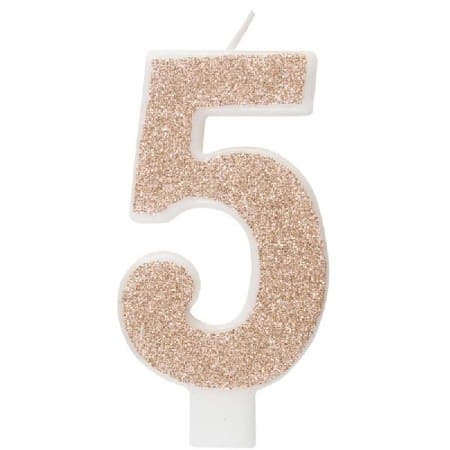Rose Gold Number Five Candle I Rose Gold Number Candles I My Dream Party Shop UK