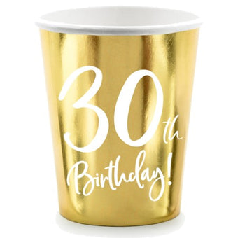 30th Birthday Party Gold Cups I 30th Birthday Party Supplies I My Dream Party Shop UK