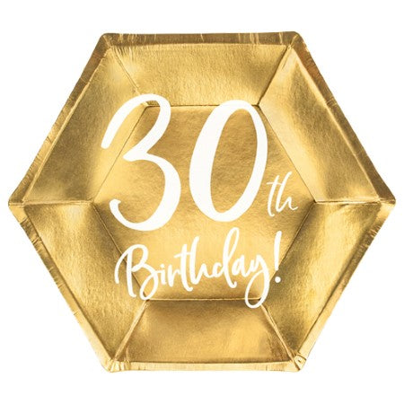 Gold 30th Birthday Party Plates I 30th Birthday Party Supplies I My Dream Party Shop UK