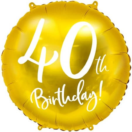 Gold and White 40th Birthday Balloon I 40th Birthday Party Supplies I My Dream Party Shop UK