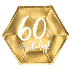 Gold 60th Birthday Party Plates I 60th Birthday Party Supplies I My Dream Party Shop UK