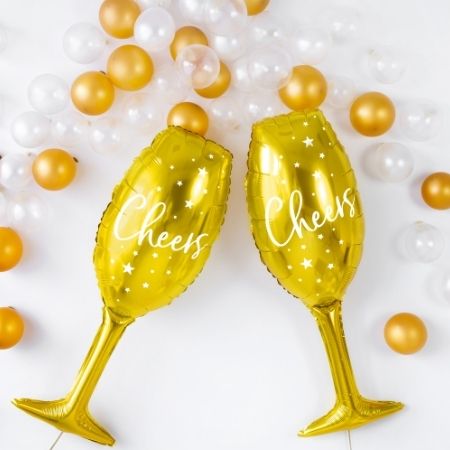 Gold Champagne Glass Balloon I Celebration Balloons I My Dream Party Shop