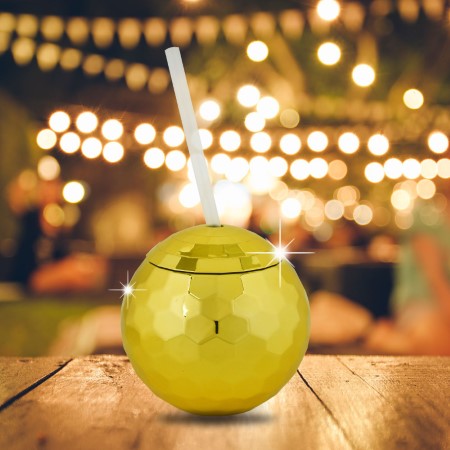 Gold Disco Ball Cup with Straw I Cool Party Cups I My Dream Party Shop I UK