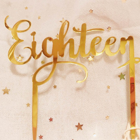 Gold Eighteen Cake Topper I Eighteenth Birthday Party I My Dream Party Shop