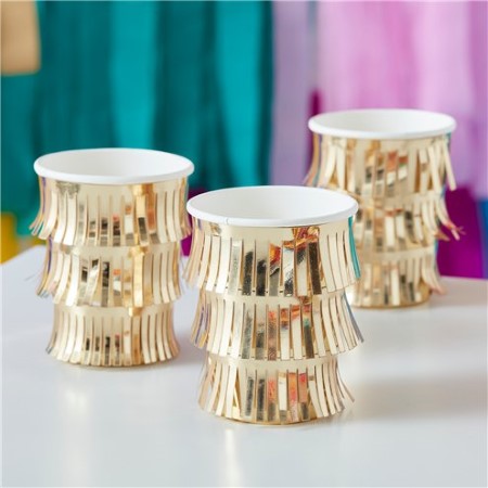 Fringe Gold Cups I Gold Tableware and Decorations I My Dream Party Shop