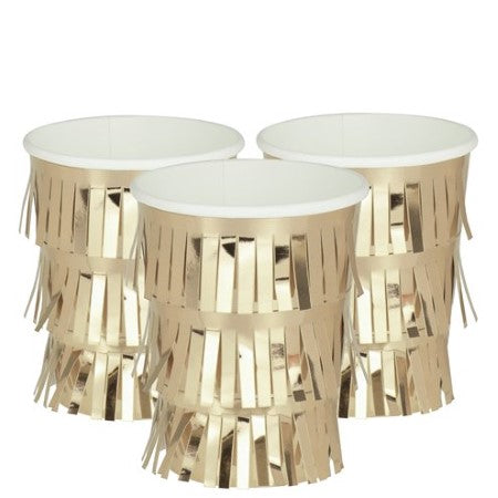 Fringe Gold Cups I Gold Tableware and Decorations I My Dream Party Shop