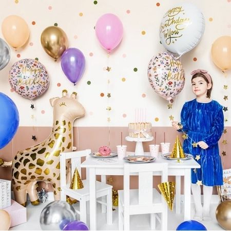 Blush and Gold Giraffe Balloon I Wild One Party Balloons I My Dream Party Shop