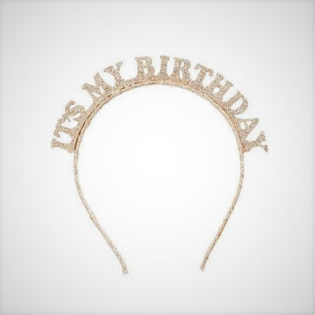 Gold Glitter Birthday Headband Hootyballoo I Dress up Accessories I My Dream Party Shop