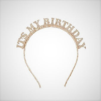 Gold Glitter Birthday Headband Hootyballoo I Dress up Accessories I My Dream Party Shop
