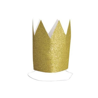 Gold Glitter Mini Crowns - 4 Pack I Princess Party Accessories I My Dream Party Shop