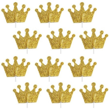Gold Crown Shaped Cake Toppers I Princess Party Decorations I My Dream Party Shop UK