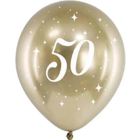 White Gold 50th Birthday Balloons I 50th Birthday Party Supplies I My Dream Party Shop UK