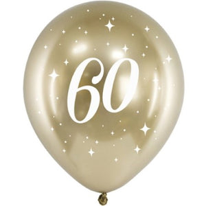 White Gold Age 60 Helium Balloons I Collection Ruislip I My Dream Party Shop