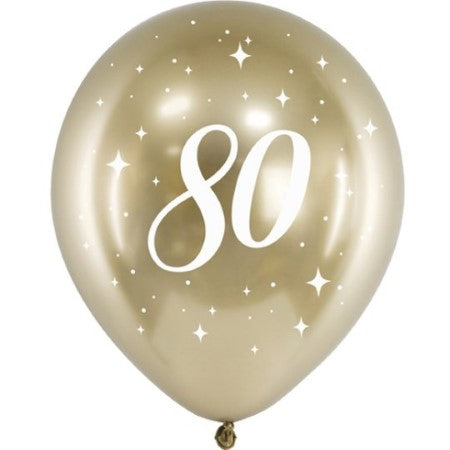 White Gold Age 80 Helium Balloons I Collection Ruislip I My Dream Party Shop
