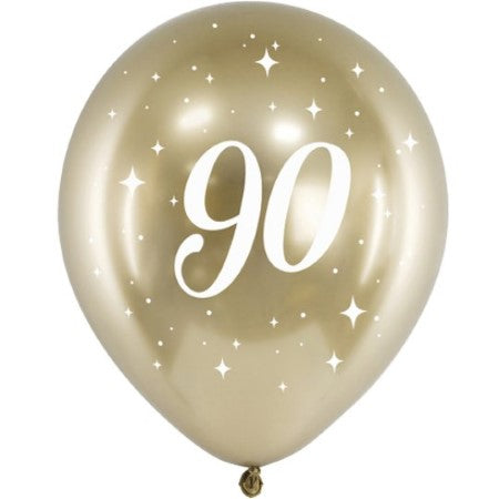 White Gold 90th Birthday Balloons I 90th Birthday Party Supplies I My Dream Party Shop UK