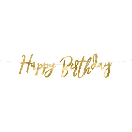Gold Foil Happy Birthday Garland I Modern Birthday Party Decorations I My Dream Party Shop UKK