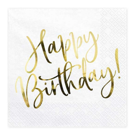 Gold Happy Birthday Napkins I Gold Party Tableware I My Dream Party Shop