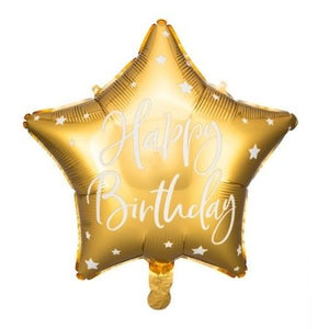 Gold Happy Birthday Star Balloon I Gold Birthday Party Decorations I My Dream Party Shop