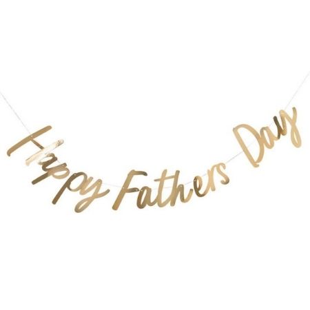 Gold Happy Father's Day Garland I Father's Day Decorations I My Dream Party Shop