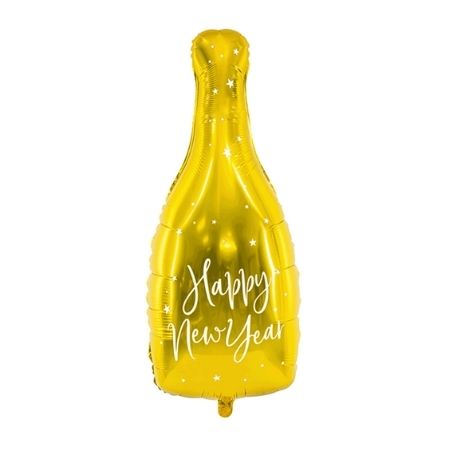 Gold Happy New Year Champagne Bottle Balloon I New Year&#39;s Eve Balloons I My Dream Party Shop UK
