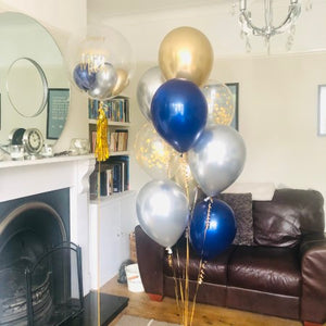 Gold, Navy and Silver Balloon Bouquet I Balloons for Collection I My Dream Party Shop