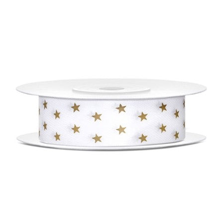 Gold Star and White Satin Ribbon I Gold Party Supplies I My Dream Party Shop UK
