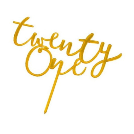 Twenty One Cake Topper Gold I 21st Birthday Party I My Dream Party Shop