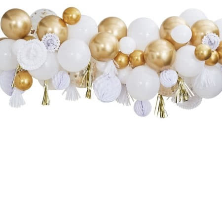 Gold Balloon and Fan Garland I Gold Party Decorations I My Dream Party Shop