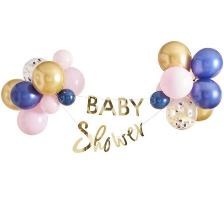Gold Baby Shower Balloon Bunting Kit I Gender Reveal Party I My Dream Party Shop UK