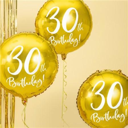 30th Birthday Gold Balloon I Milestone Birthday Party Decorations I My Dream Party Shop UK