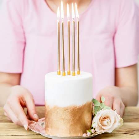 Tall Gold Candles Set of 12 I Gold Candles and Cake Toppers I My Dream Party Shop I UK
