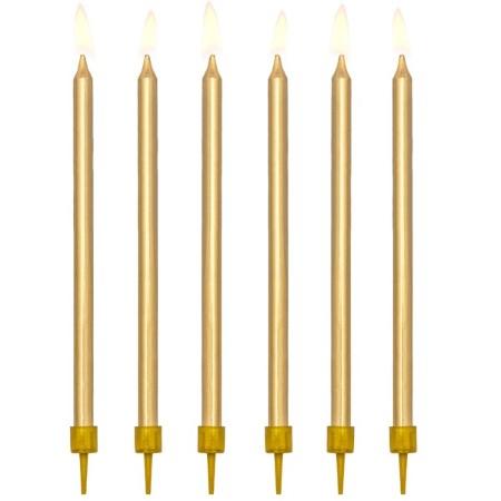 Tall Gold Candles Set of 12 I Gold Party Accessories I My Dream Party Shop I UK