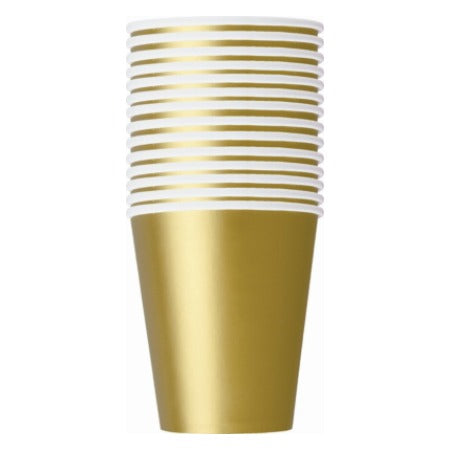 Matt Gold Party Cups I Gold Party Decorations and Balloons I My Dream Party Shop UK