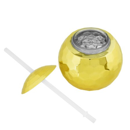 Gold Disco Ball Cocktail Cup with Straw I Cool Party Cups I My Dream Party Shop I UK