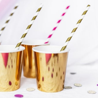 Large Gold Foil Cups I Pretty Gold Tableware & Decorations I My Dream Party Shop I UK