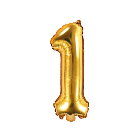 Small Gold Foil Number One Balloons 14 Inches I My Dream Party Shop I UK