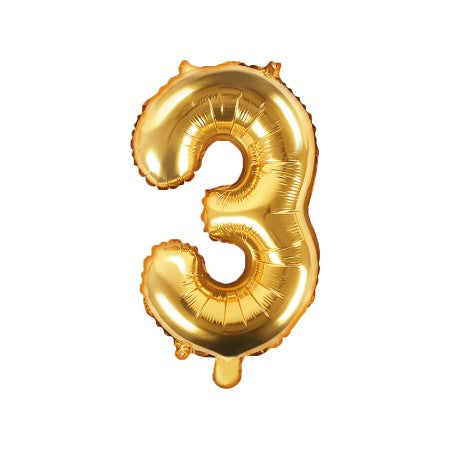 Small Gold Foil Number Balloons 0 9 14 Inches
