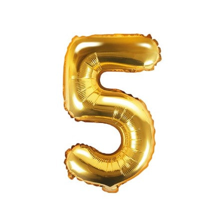 Small Gold Foil Number Five Balloons 14 Inches I My Dream Party Shop I UK
